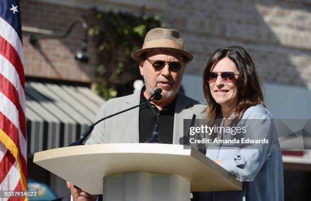 Comedian Billy Crystal and producer Janice Crystal attend the Palisades Village grand opening private ribbon-cutting ceremony at Palisades Village on...