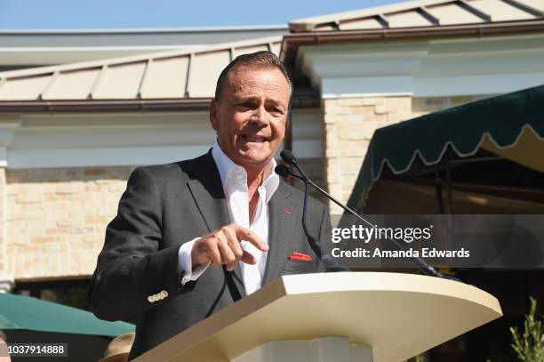 Developer Rick Caruso attends the Palisades Village grand opening private ribbon-cutting ceremony at Palisades Village on September 22, 2018 in...