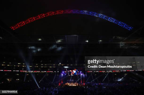General view inside the stadium during the WBC Lightweight World Title Final Eliminator fight between Luke Campbell and Yvan Mendy at Wembley Stadium...