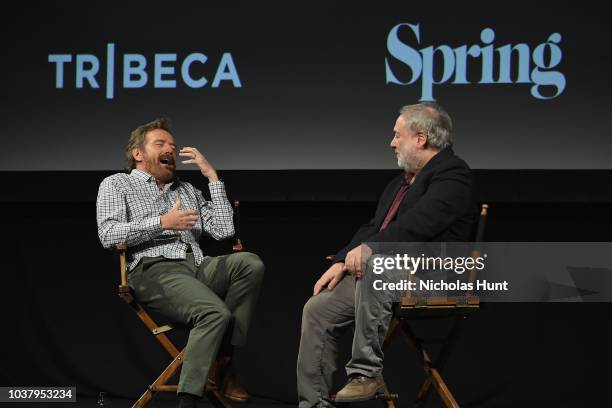 Bryan Cranston speaks at the Tribeca Talks Panel during the 2018 Tribeca TV Festival at Spring Studios at Spring Studios on September 22, 2018 in New...