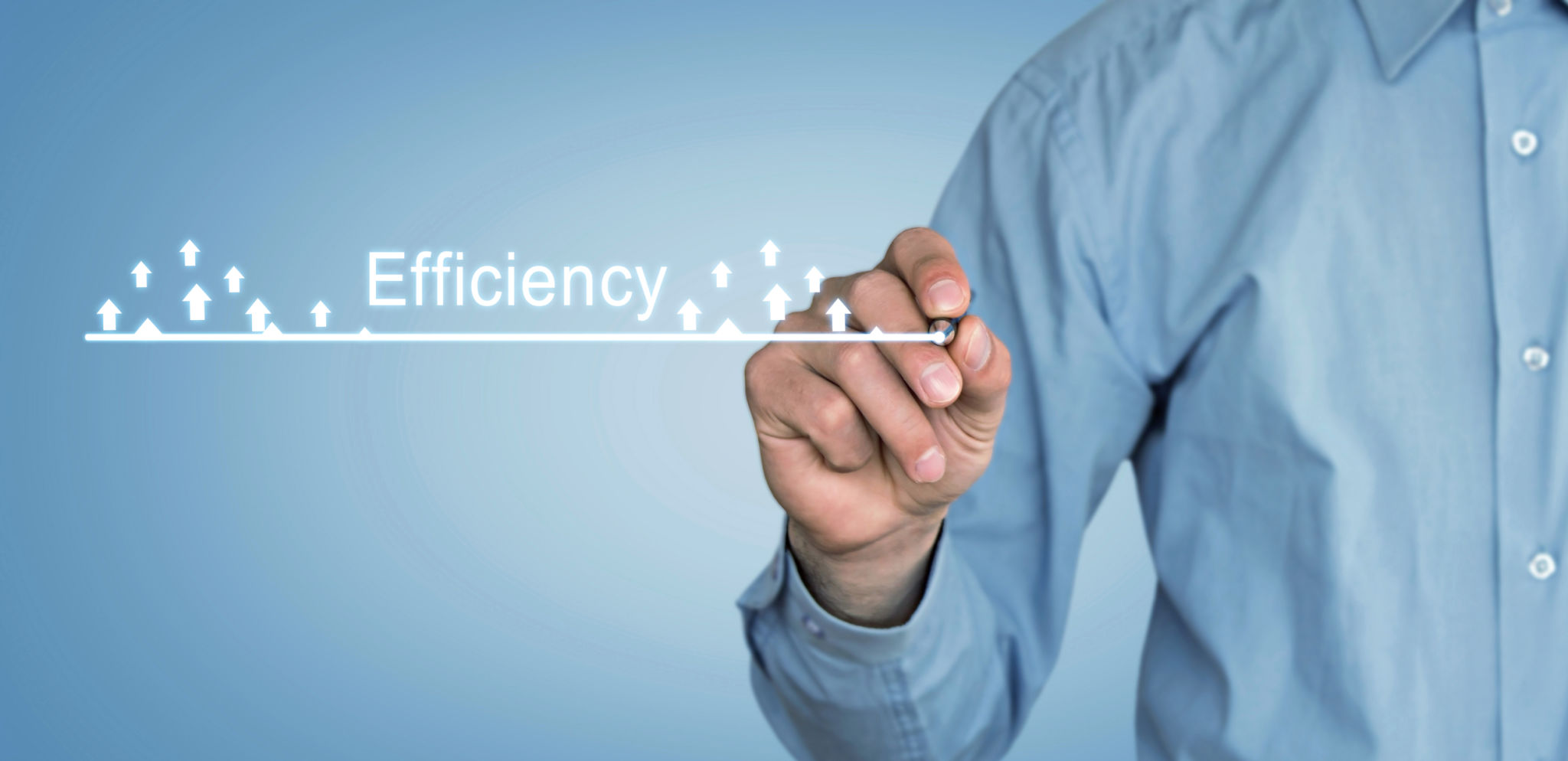 Businessman writes a Efficiency concept. Business Growth concept Businessman writes a Efficiency concept. Business Growth concept