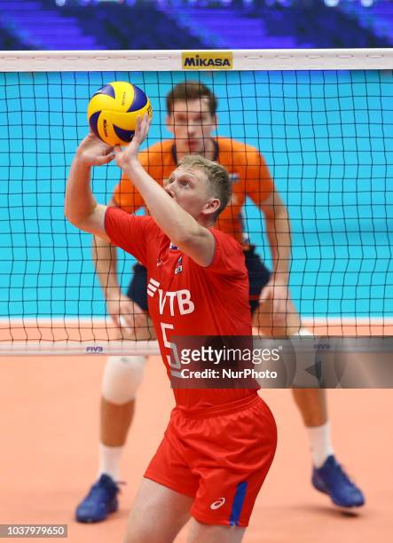Netherlands v Russia - FIVP Men's World Championship Second Round Pool E Sergey Grankin of Russia at Mediolanum Forum in Milan, Italy on September...