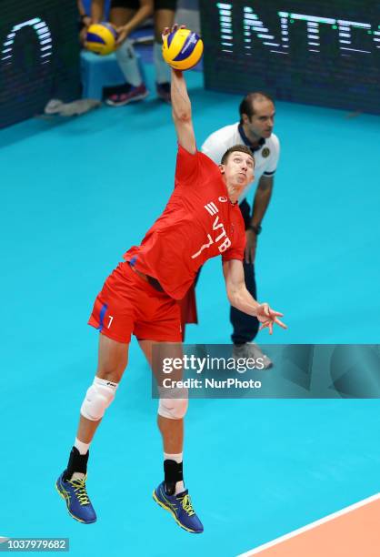 Netherlands v Russia - FIVP Men's World Championship Second Round Pool E Dmitry Volkov of Russia at Mediolanum Forum in Milan, Italy on September 21,...