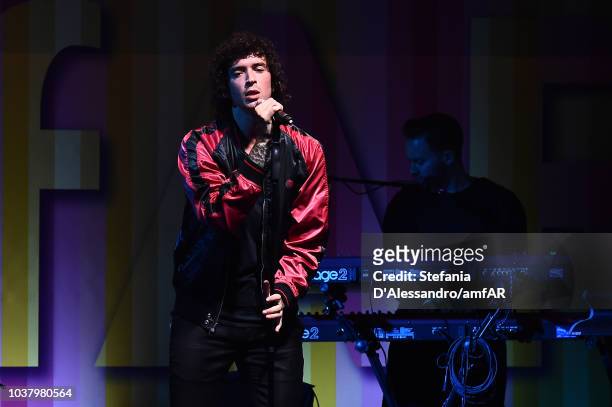 Julian Perretta performs on stage at the amfAR Gala dinner at La Permanente on September 22, 2018 in Milan, Italy.