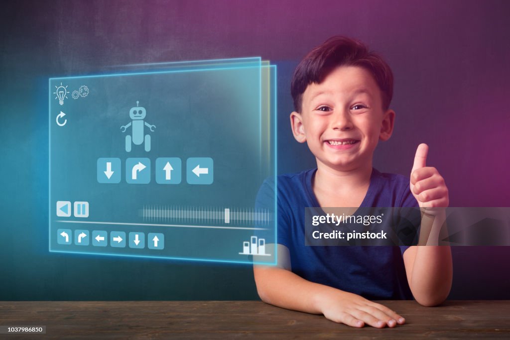 Future Windows Computer Screen For Small Kids Futuristic Child On Computer High-Res Stock Photo - Getty Images