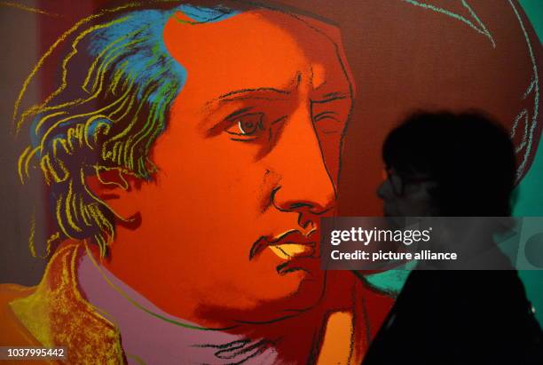 Visitor stands in front of a the painting 'Johann Wolfgang von Goethe' by Andy Warhol at the Staedel-Museum in Frankfurt, Germany, 6 October 2015....