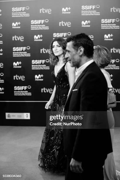 Image was converted in black and white) Barbara Lennie attends the 'L'Homme Fidele' premiere during the 66th San Sebastian Film Festival in San...