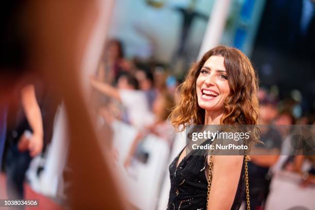 Barbara Lennie attends the 'L'Homme Fidele' premiere during the 66th San Sebastian Film Festival in San Sebastian at Kursaal, San Sebastian on...