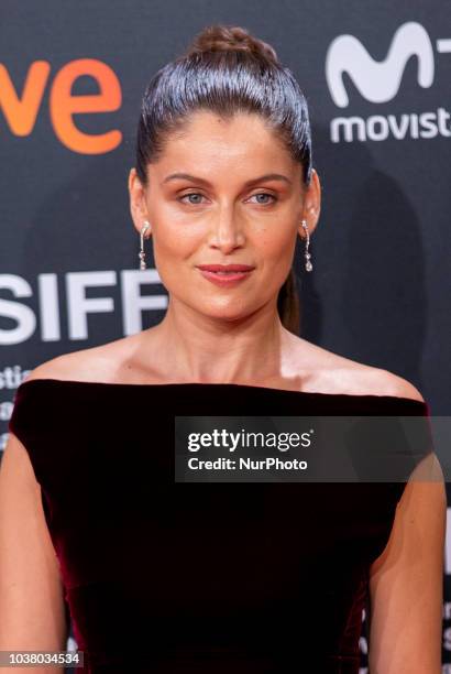 Laetitia Casta attends the 'L'Homme Fidele' premiere during the 66th San Sebastian Film Festival in San Sebastian at Kursaal, San Sebastian on...