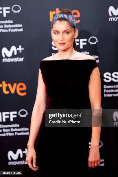 Laetitia Casta attends the 'L'Homme Fidele' premiere during the 66th San Sebastian Film Festival in San Sebastian at Kursaal, San Sebastian on...