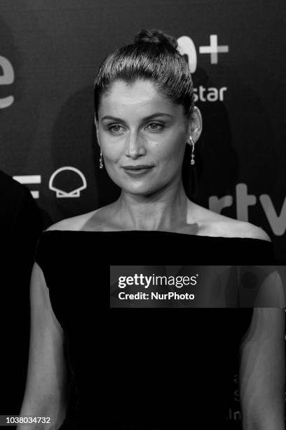 Image was converted in black and white) Laetitia Casta attends the 'L'Homme Fidele' premiere during the 66th San Sebastian Film Festival in San...