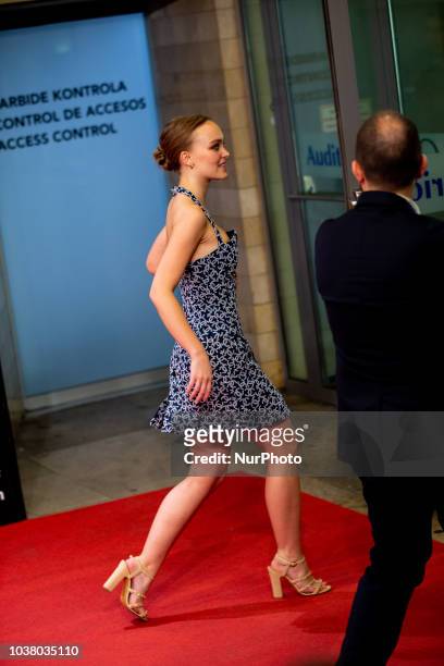 Lily-Rose Depp attends the 'L'Homme Fidele' premiere during the 66th San Sebastian Film Festival in San Sebastian at Kursaal, San Sebastian on...