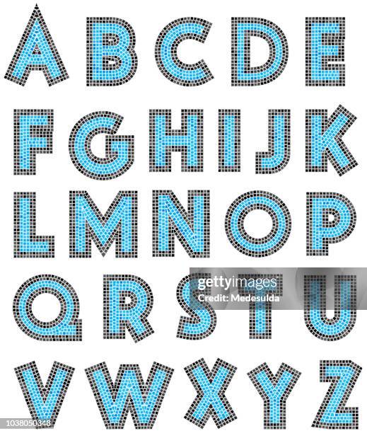 モザイク アルファベット文字ベクトル タイル - 磁器点のイラスト素材／クリップアート素材／マンガ素材／アイコン素材