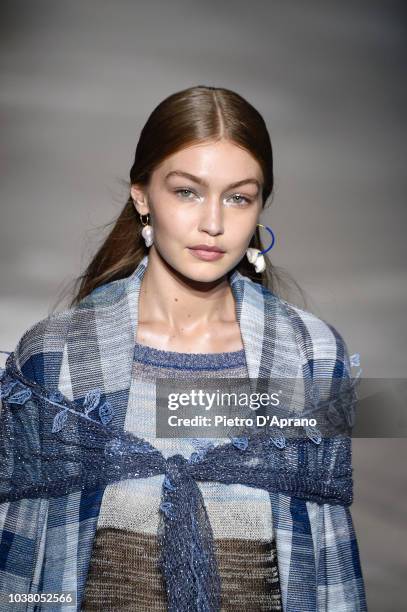 The model Gigi Hadid walks the runway at the Missoni show during Milan Fashion Week Spring/Summer 2019 on September 22, 2018 in Milan, Italy.