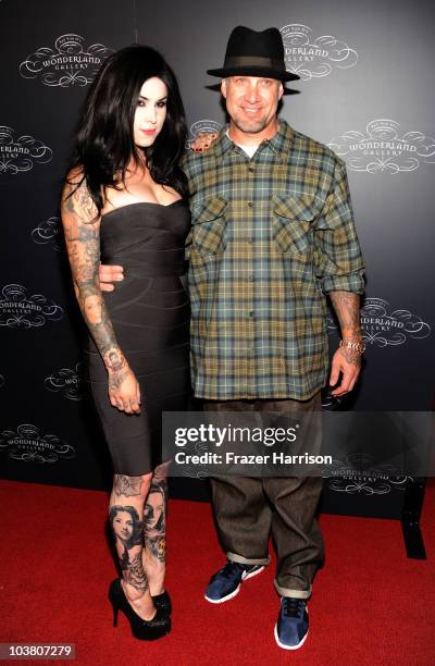 Television Personalities Jesse James and Kat Von D, arrives at Kat Von D's Wonderland Gallery Opening on September 2, 2010 in West Hollywood,...