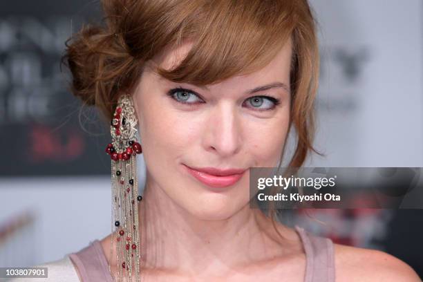 Actress Milla Jovovich attends the press conference for 'Resident Evil: Afterlife' at Grand Hyatt Tokyo on September 3, 2010 in Tokyo, Japan. The...
