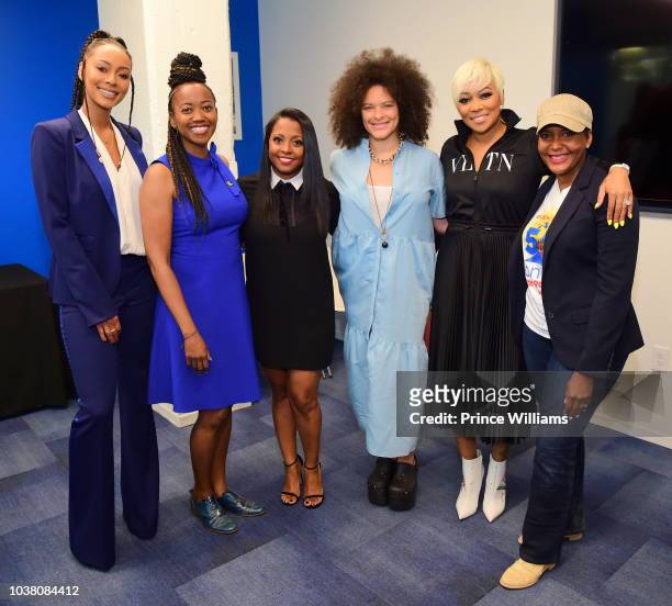 Keri Hilson, Erika Alexander, Keisha Knight Pulliam, Mali Hunter, Monica and Keisha Lance Bottoms attend a celebration of women for Abrams at The...