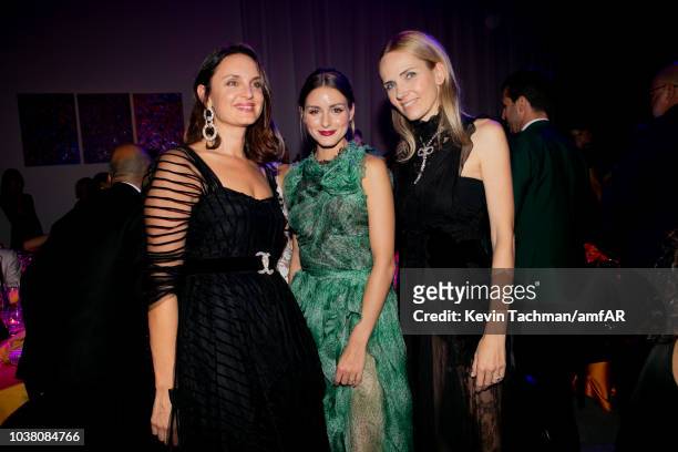 Olivia Palermo Huebl and guests attend amfAR Gala dinner at La Permanente on September 22, 2018 in Milan, Italy.