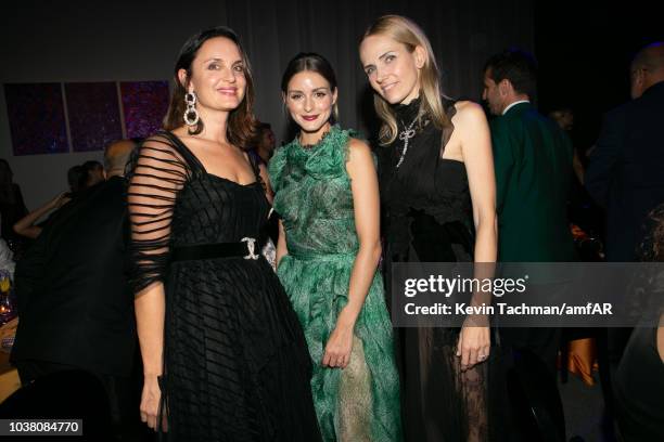 Olivia Palermo Huebl and guests attend amfAR Gala dinner at La Permanente on September 22, 2018 in Milan, Italy.