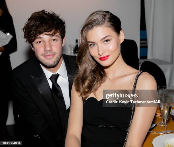 Cameron Dallas and guest attend amfAR Gala dinner at La Permanente on September 22, 2018 in Milan, Italy.