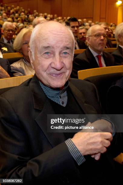 Actor Armin Mueller-Stahl during a ceremony to celebrate the 100th birthday of Willy Brandt at the Music and Congress Hall in Luebeck, Germany, 11...