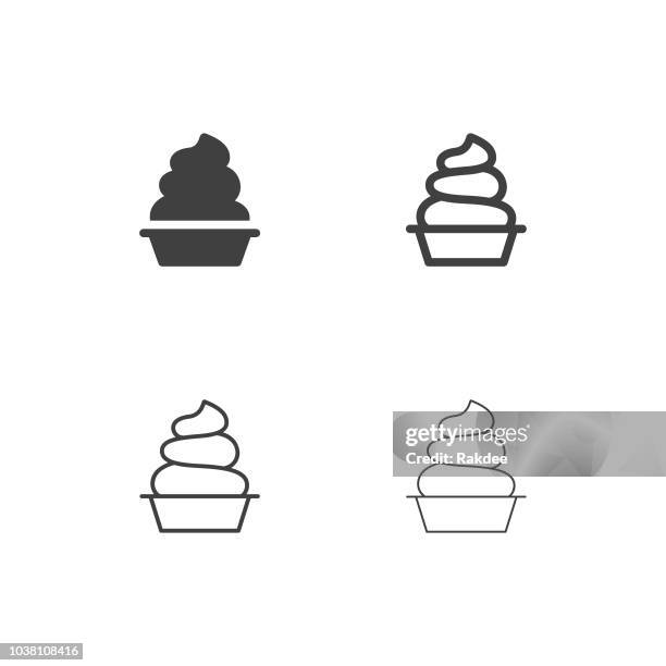 soft ice cream icons - multi series - soft serve stock illustrations