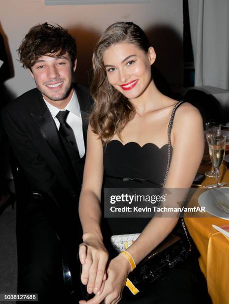 Cameron Dallas and guest attend amfAR Gala dinner at La Permanente on September 22, 2018 in Milan, Italy.