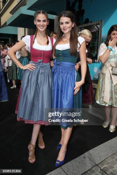 Lisa Tomaschewsky and Ruby O. Fee during the 'Fruehstueck bei Tiffany' at Tiffany Store ahead of the Oktoberfest on September 22, 2018 in Munich,...