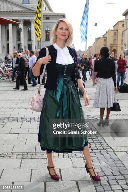 Monica Ivancan during the 'Fruehstueck bei Tiffany' at Tiffany Store ahead of the Oktoberfest on September 22, 2018 in Munich, Germany.