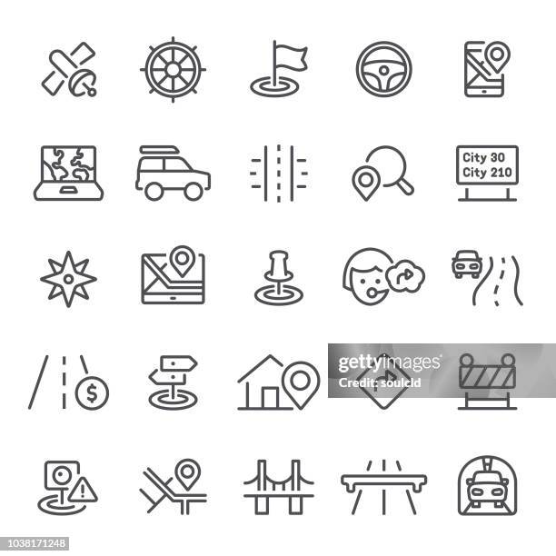 stockillustraties, clipart, cartoons en iconen met navigatie pictogrammen - bridge built structure