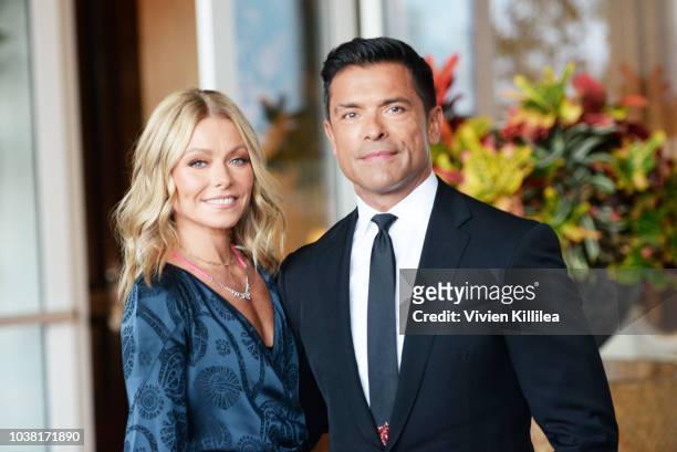 Hosts Kelly Ripa and Mark Consuelos arrive at the Los Angeles LGBT Center's 49th Anniversary Gala Vanguard Awards at The Beverly Hilton Hotel on...