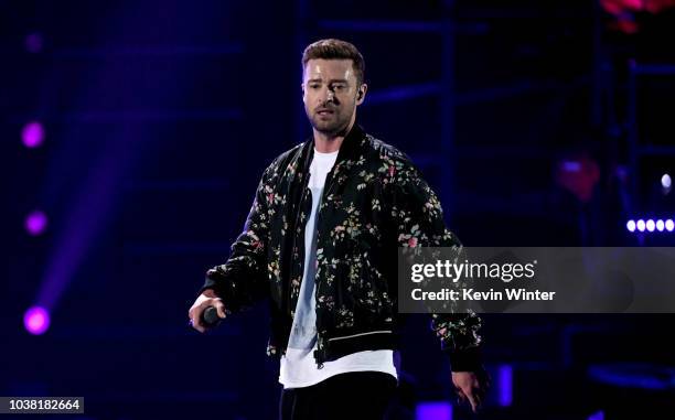 Justin Timberlake performs onstage during the 2018 iHeartRadio Music Festival at T-Mobile Arena on September 22, 2018 in Las Vegas, Nevada.