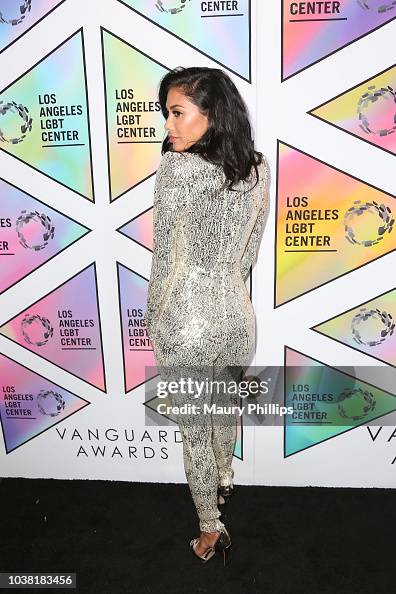 Nicole Scherzinger arrives at the Los Angeles LGBT Center's 49th