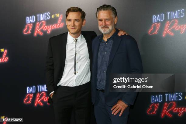 Lewis Pullman and Bill Pullman arrive to the premiere of 20th Century FOX's "Bad Times At The El Royale" at TCL Chinese Theatre on September 22, 2018...