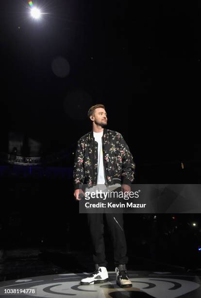 Justin Timberlake performs onstage during the 2018 iHeartRadio Music Festival at T-Mobile Arena on September 22, 2018 in Las Vegas, Nevada.