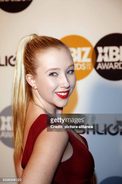Adult film actress Samantha Rone arrives at the 2015 Xbiz Awards in Los Angeles, USA, on 15 January 2015. Photo: Hubert Boesl - NO WIRE SERVICE - |...