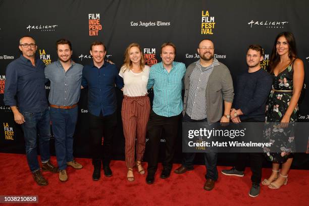 Turner Jumoneille, William Neal, Daniel J. Clark, Caroline Clark, Nick Andert, Mike Llloyd, Bryan Ricker, and Diana Suarez attend the 2018 LA Film...