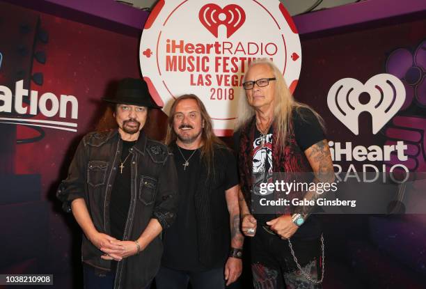 Gary Rossington, Johnny Van Zant, and Rickey Medlocke of Lynyrd Skynyrd attend the 2018 iHeartRadio Music Festival at T-Mobile Arena on September 22,...