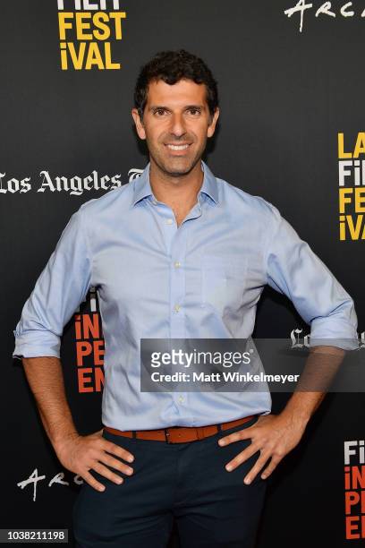Spiros Michalakis attends the 2018 LA Film Festival screening of "Behind The Curve" at ArcLight Hollywood on September 22, 2018 in Hollywood,...
