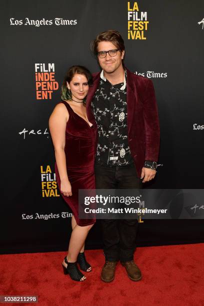 Hannalore Gerling-Dunsmore and Zack Guiler attend the 2018 LA Film Festival screening of "Behind The Curve" at ArcLight Hollywood on September 22,...