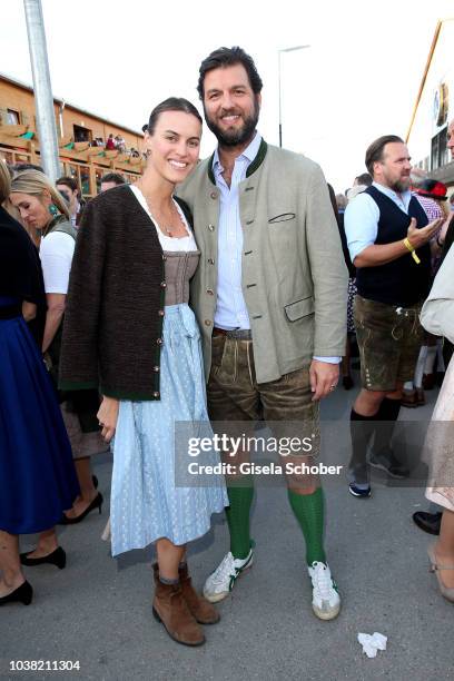 Prince Casimir zu Sayn-Wittgenstein-Berleburg and his fiance Alana Bunte during the Oktoberfest 2018 opening and Lodenfrey Wiesn Schuetzenfesthalle,...