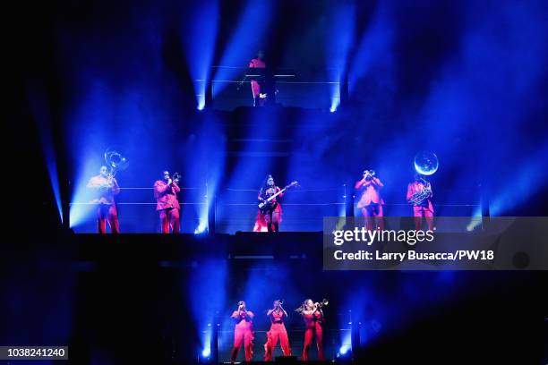 Beyonce and JAY-Z perform onstage during the 'On The Run II' Tour at Rose Bowl on September 22, 2018 in Pasadena, California.