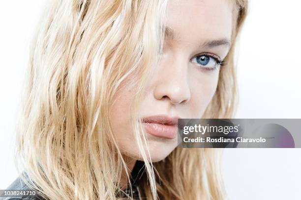Model Stella Maxwell is seen backstage ahead of the Philosophy Di Lorenzo Serafini show during Milan Fashion Week Spring/Summer 2019 on September 22,...