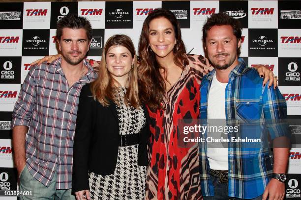 Musician Juanes, TAM Airline Marketing Director Manoela, singer Ivete Sangalo, and musician Diego Torres attend the "Multishow Live-Ivete Sangalo at...