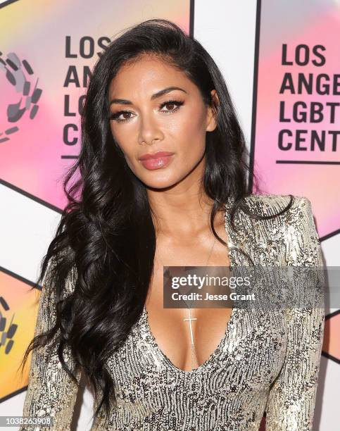 Nicole Scherzinger attends the Los Angeles LGBT Center's 49th Anniversary Gala Vanguard Awards at The Beverly Hilton Hotel on September 22, 2018 in...