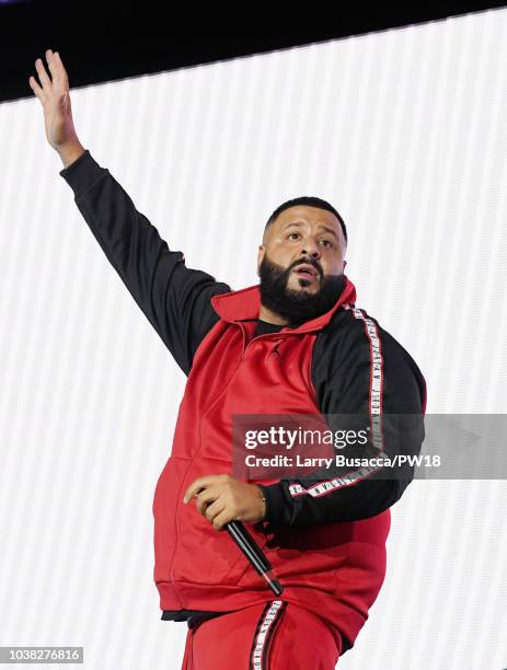 Khaled performs onstage during the 'On The Run II' Tour at Rose Bowl on September 22, 2018 in Pasadena, California.