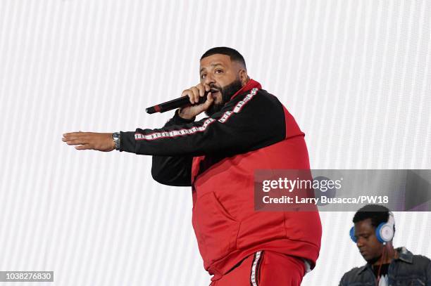 Khaled performs onstage during the 'On The Run II' Tour at Rose Bowl on September 22, 2018 in Pasadena, California.