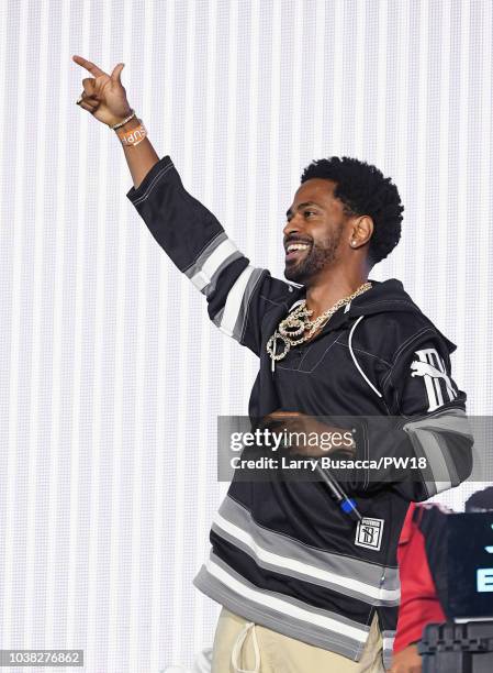 Big Sean performs onstage during the 'On The Run II' Tour at Rose Bowl on September 22, 2018 in Pasadena, California.