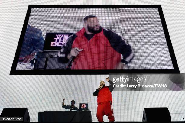 Khaled performs onstage during the 'On The Run II' Tour at Rose Bowl on September 22, 2018 in Pasadena, California.