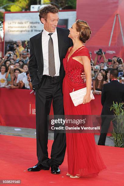 Actor Vincent Cassel and actress Natalie Portman attend the opening ceremony and the "Black Swan" premiere at the Palazzo del Cinema during the 67th...